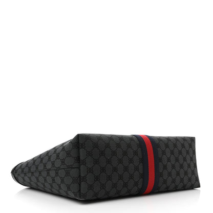 Gucci X BALENCIAGA BB Monogram Web Medium Ophidia Shopping Tote Black 4 of 10