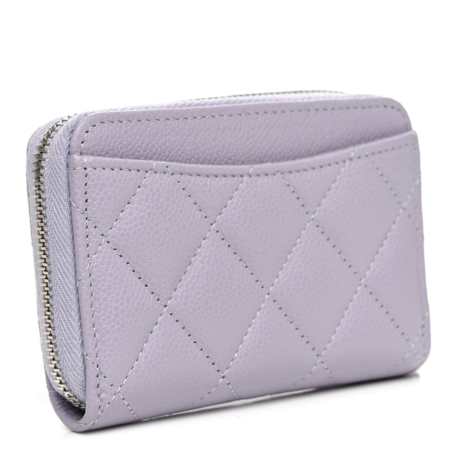 Chanel Caviar Quilted Zip Coin Purse Purple 3 of 8