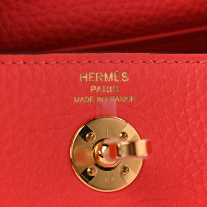 Hermes Taurillon Clemence Mini Lindy 20 Rose Texas 7 of 9