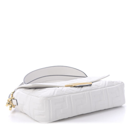 Fendi Nappa FF 1974 Embossed Baguette White 4 of 9
