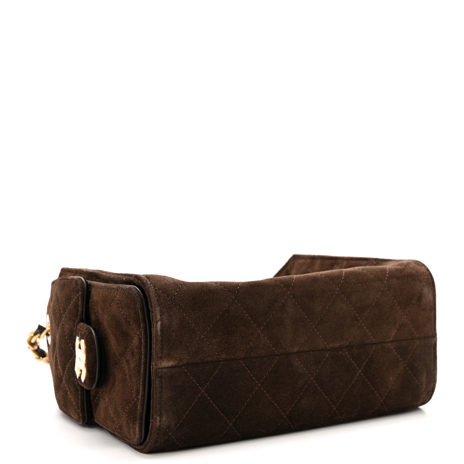 Chanel Suede Quilted Mini Chanel 25 Handbag Dark Brown 4 of 11