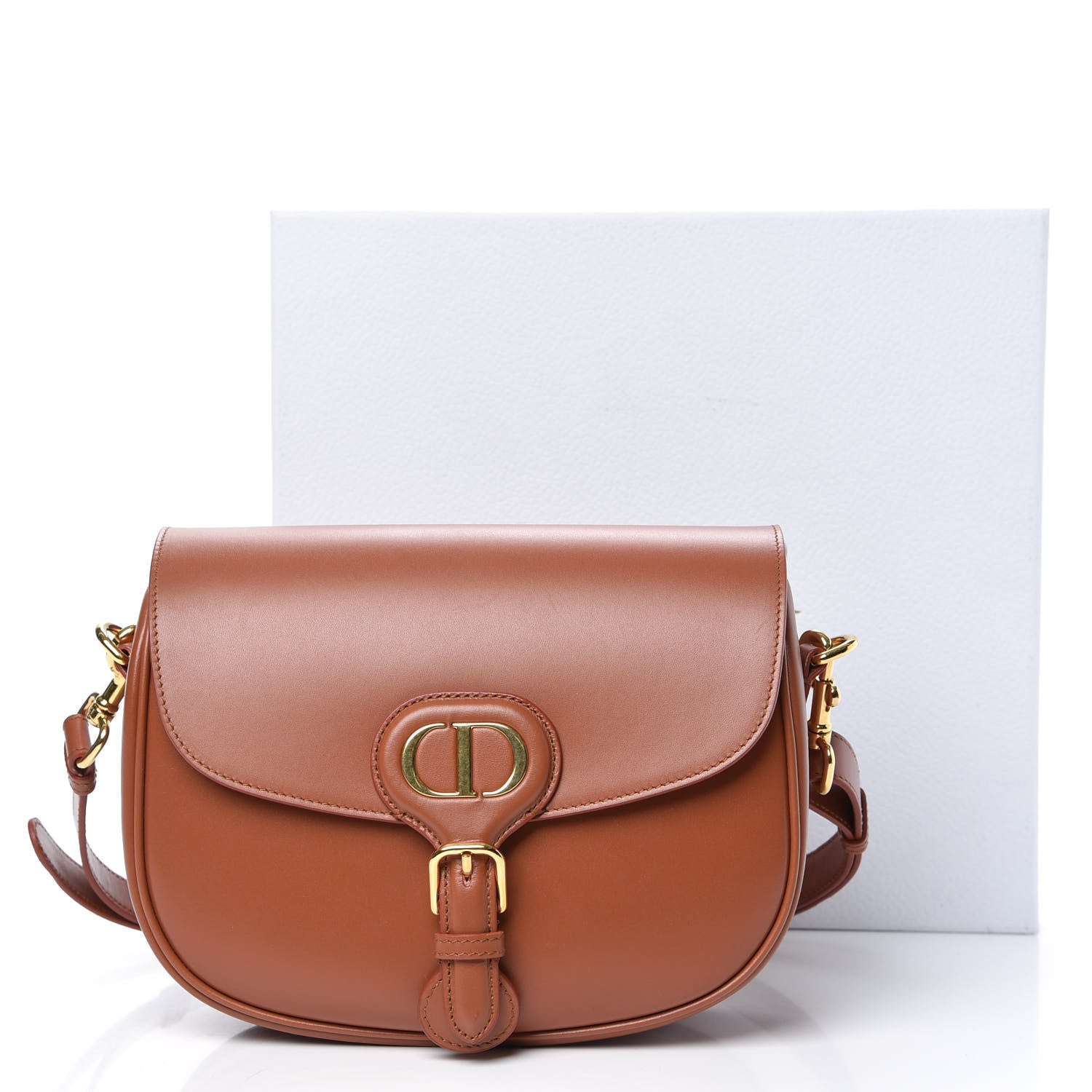 Christian Dior Box Calfskin Medium Bobby Flap Dark Tan 9 of 9