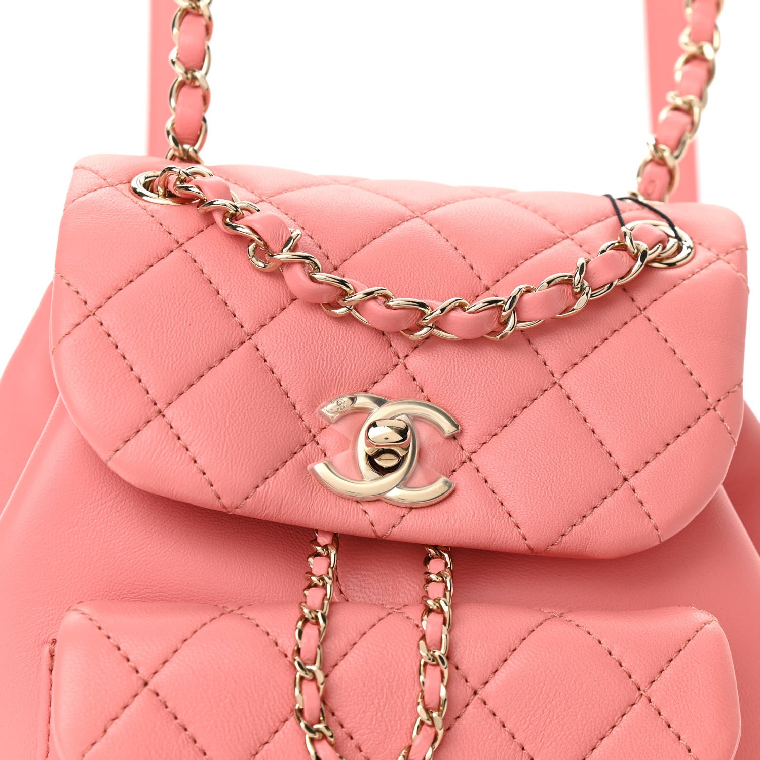 Chanel Lambskin Quilted Small Duma Drawstring Backpack Pink 8 of 11