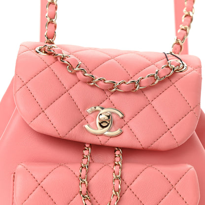 Chanel Lambskin Quilted Small Duma Drawstring Backpack Pink 8 of 11
