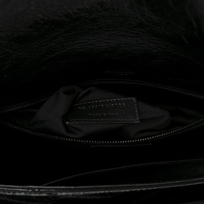 Saint Laurent Crinkled Calfskin Matelasse Monogram Medium Niki Chain Satchel Black 7 of 10