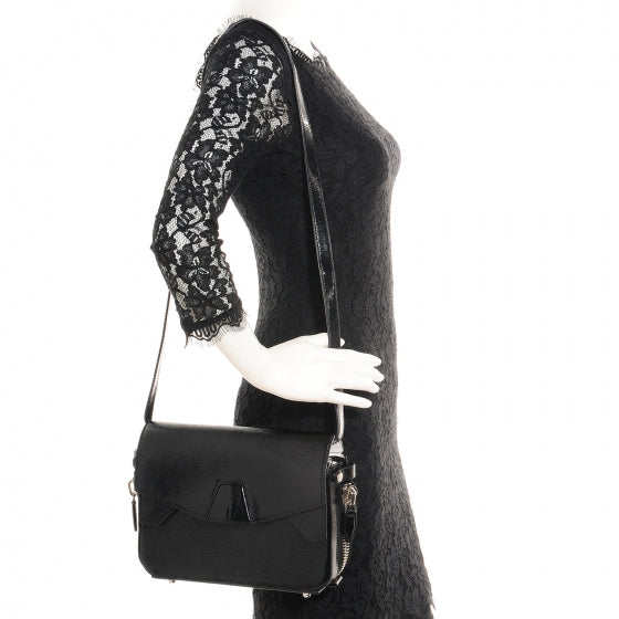 Alexander Wang Textured Patent Tri-Fold Shoulder Bag Black 2 of 10