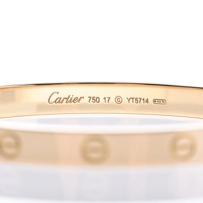 Cartier 18K Yellow Gold LOVE Bracelet 17 5 of 6