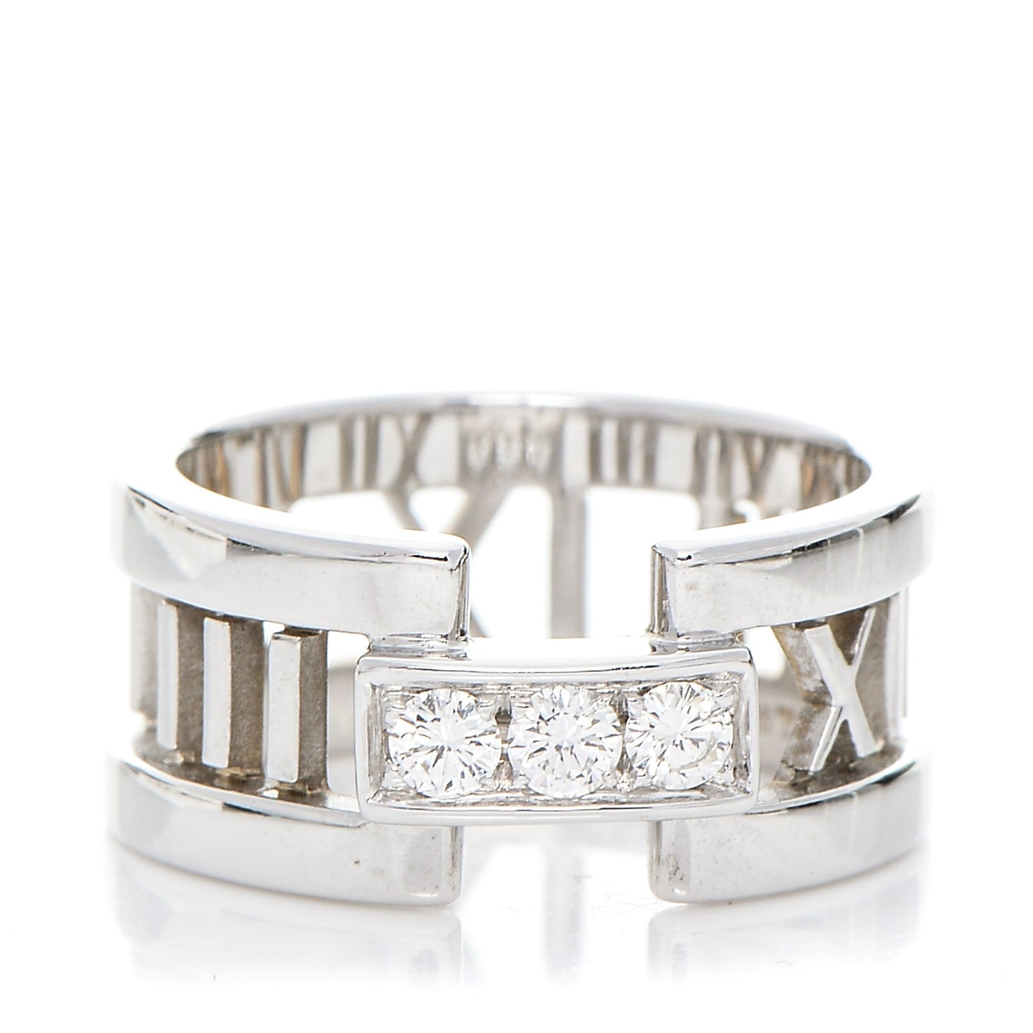 Tiffany 18K White Gold Diamond Open Atlas Ring 5.25 1 of 5