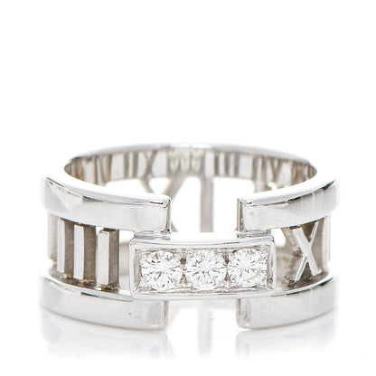 Tiffany 18K White Gold Diamond Open Atlas Ring 5.25 1 of 5