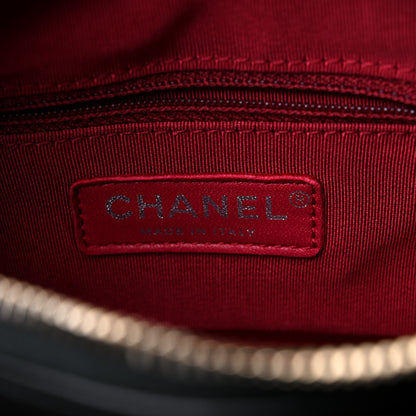 Chanel Aged Calfskin Chevron Quilted Small Gabrielle Hobo Black 6 of 9