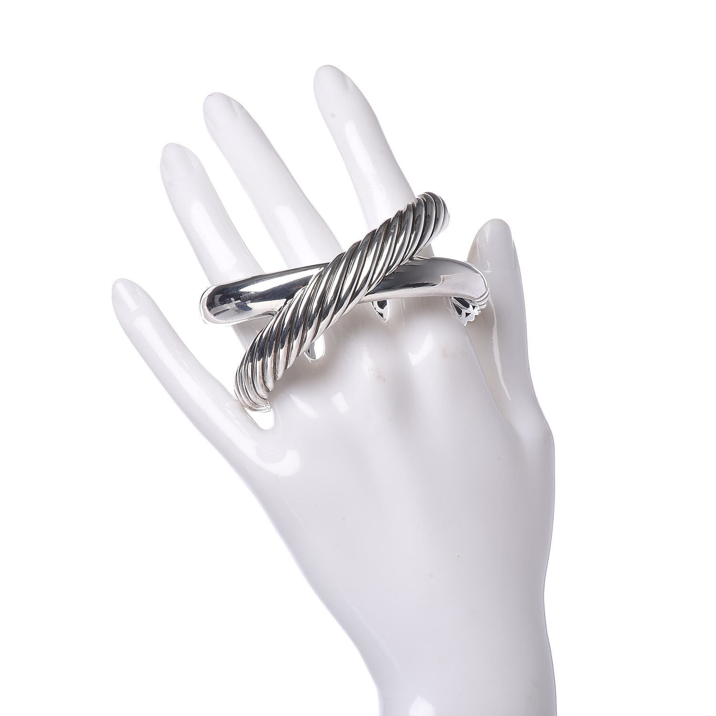 Sterling Silver 18K Yellow Gold Crossover Cuff Bracelet