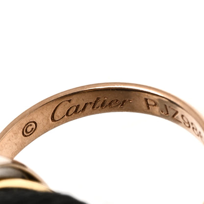 Cartier 18k Pink Yellow White Gold Trinity Adjustable Cord Bracelet Black 3 of 4