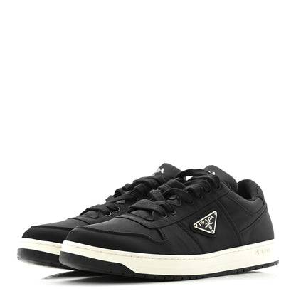Prada Re-Nylon Gabardine Metal Triangle Logo Mens Downtown Low Top Sneakers 9 Black 4 of 11