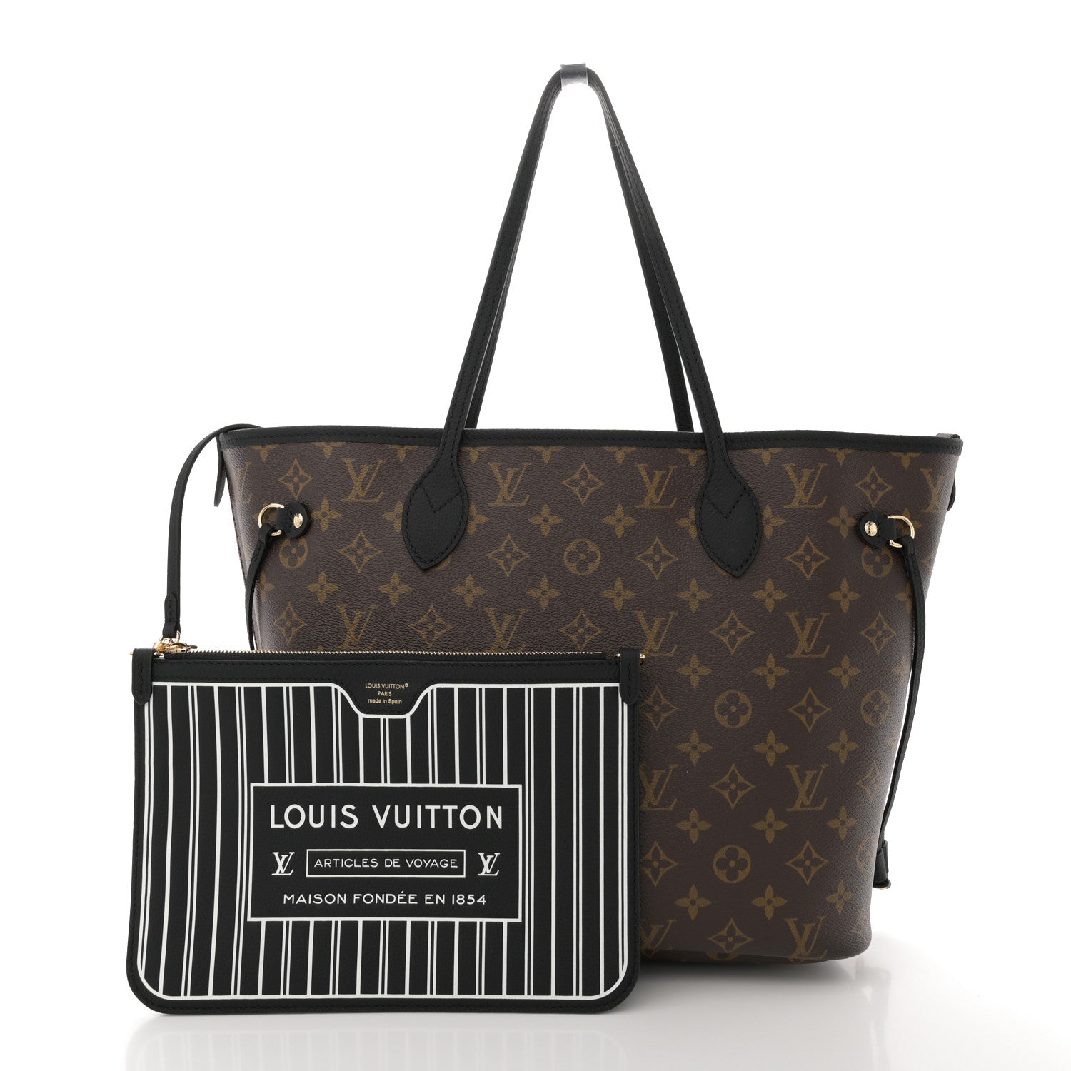 Louis Vuitton Monogram Calfskin Neo Neverfull Inside Out MM Black 4 of 16