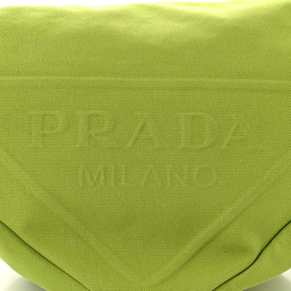 Prada Canapa Logo Embossed Large Triangle Shoulder Bag Felce 9 of 13