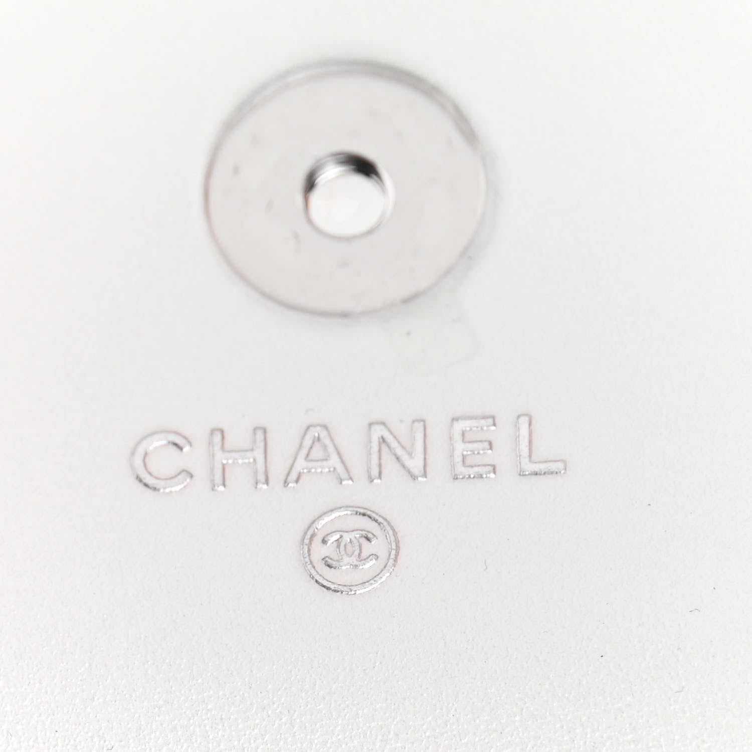 Chanel Calfskin Quilted Maxi Pearls Card Holder Flap With Chain White 6 of 11