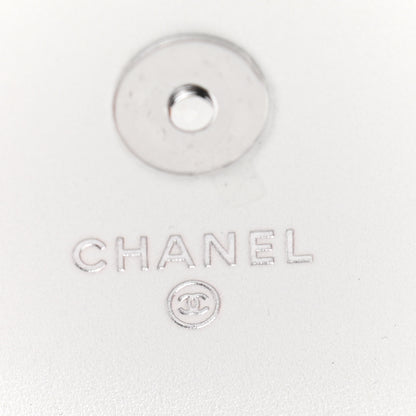 Chanel Calfskin Quilted Maxi Pearls Card Holder Flap With Chain White 6 of 11