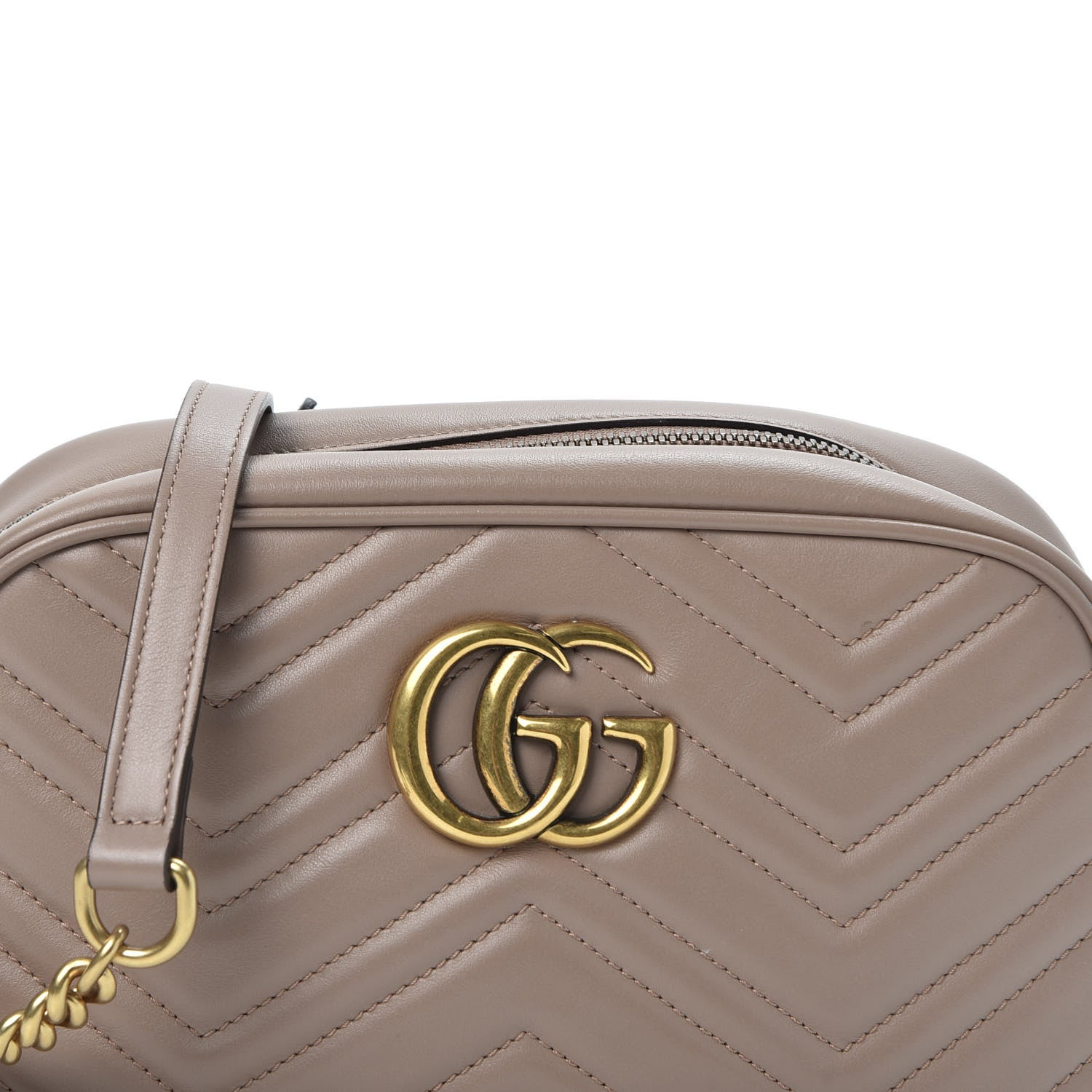 Gucci Calfskin Matelasse Small GG Marmont Chain Shoulder Bag Porcelain Rose 10 of 10