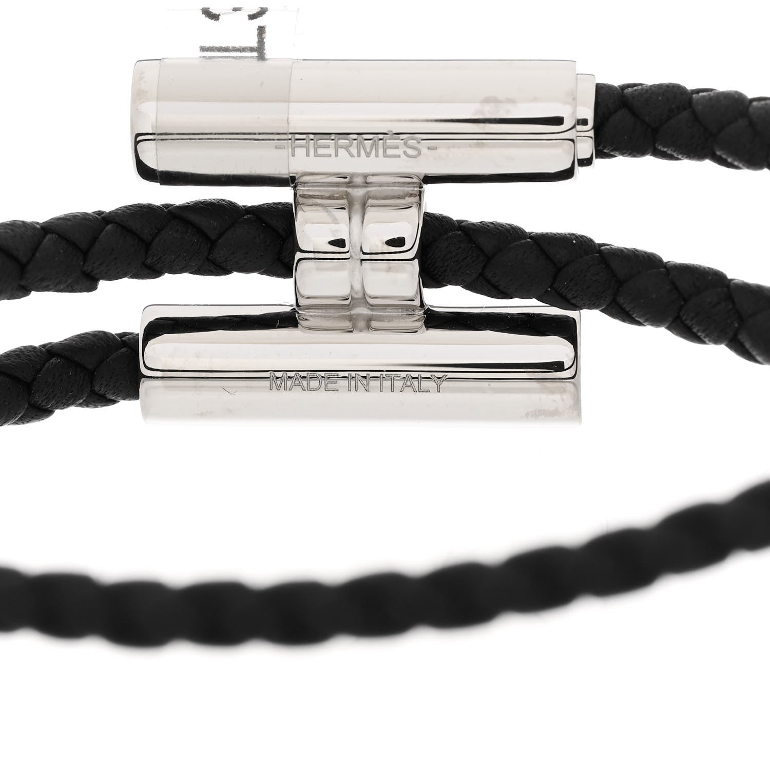 Hermes Swift Double Wrap Cord Tournis Tresse Bracelet T3 Black 5 of 6