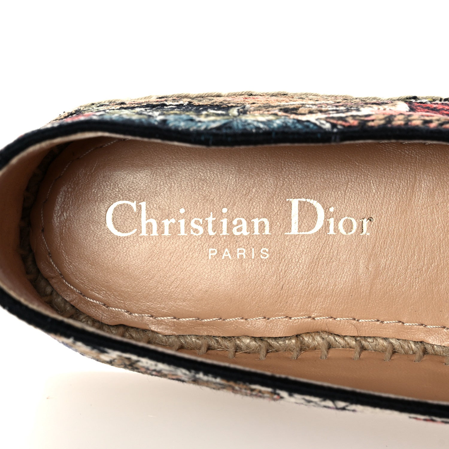 Christian Dior Canvas Mille Fleurs Embroidered Granville Espadrille 38.5 Multicolor 7 of 9