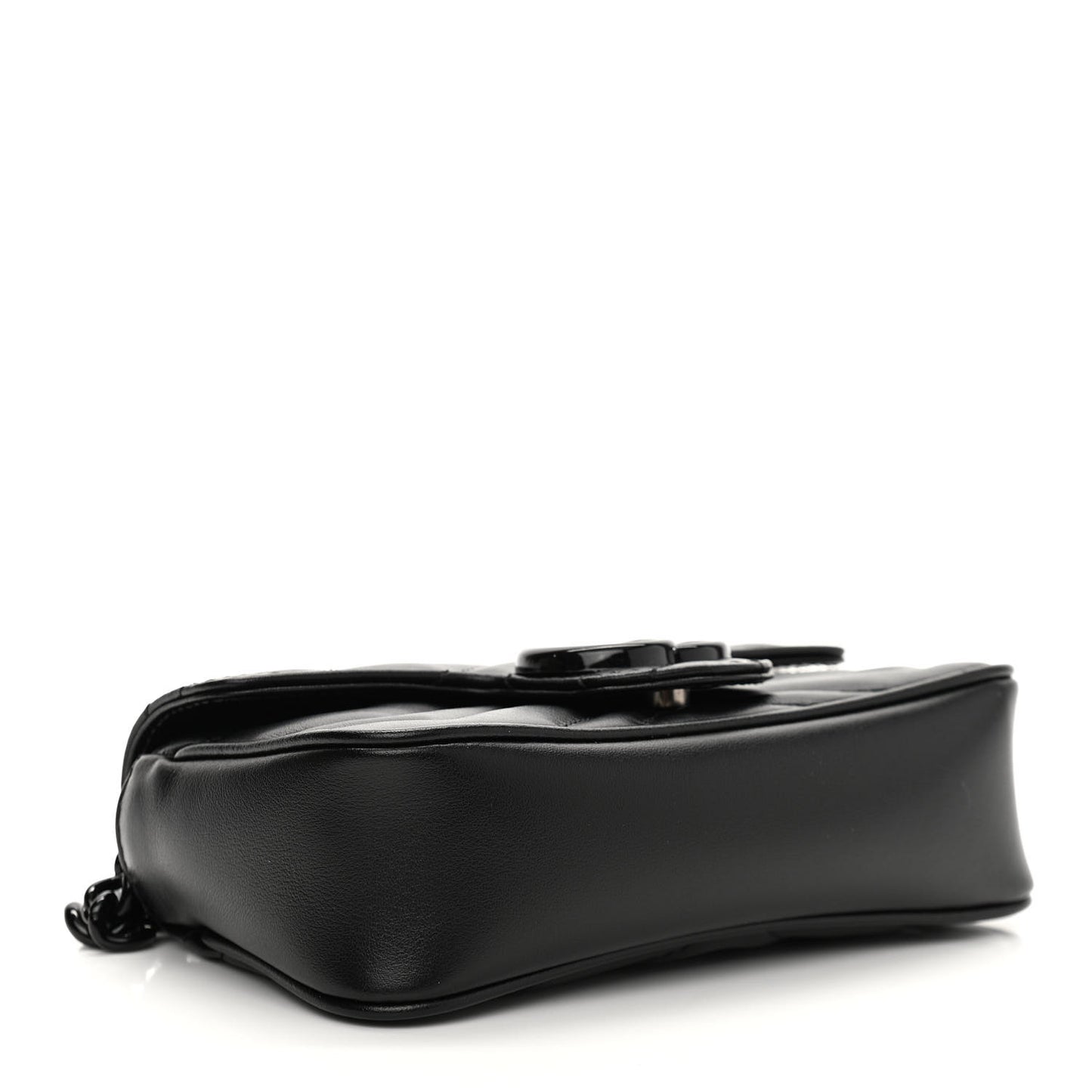 Calfskin Matelasse Monochrome GG Marmont Chain Belt Bag Black