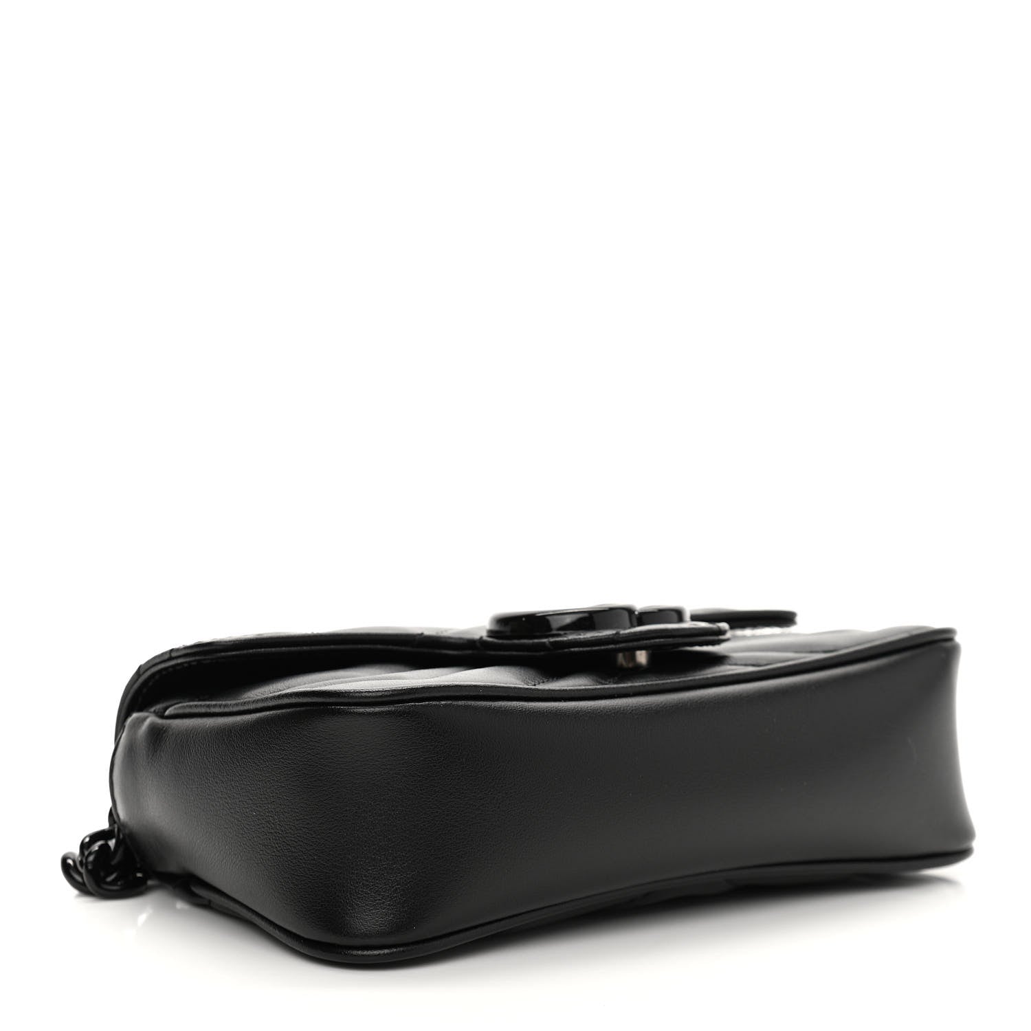 Gucci Calfskin Matelasse Monochrome GG Marmont Chain Belt Bag Black 3 of 11