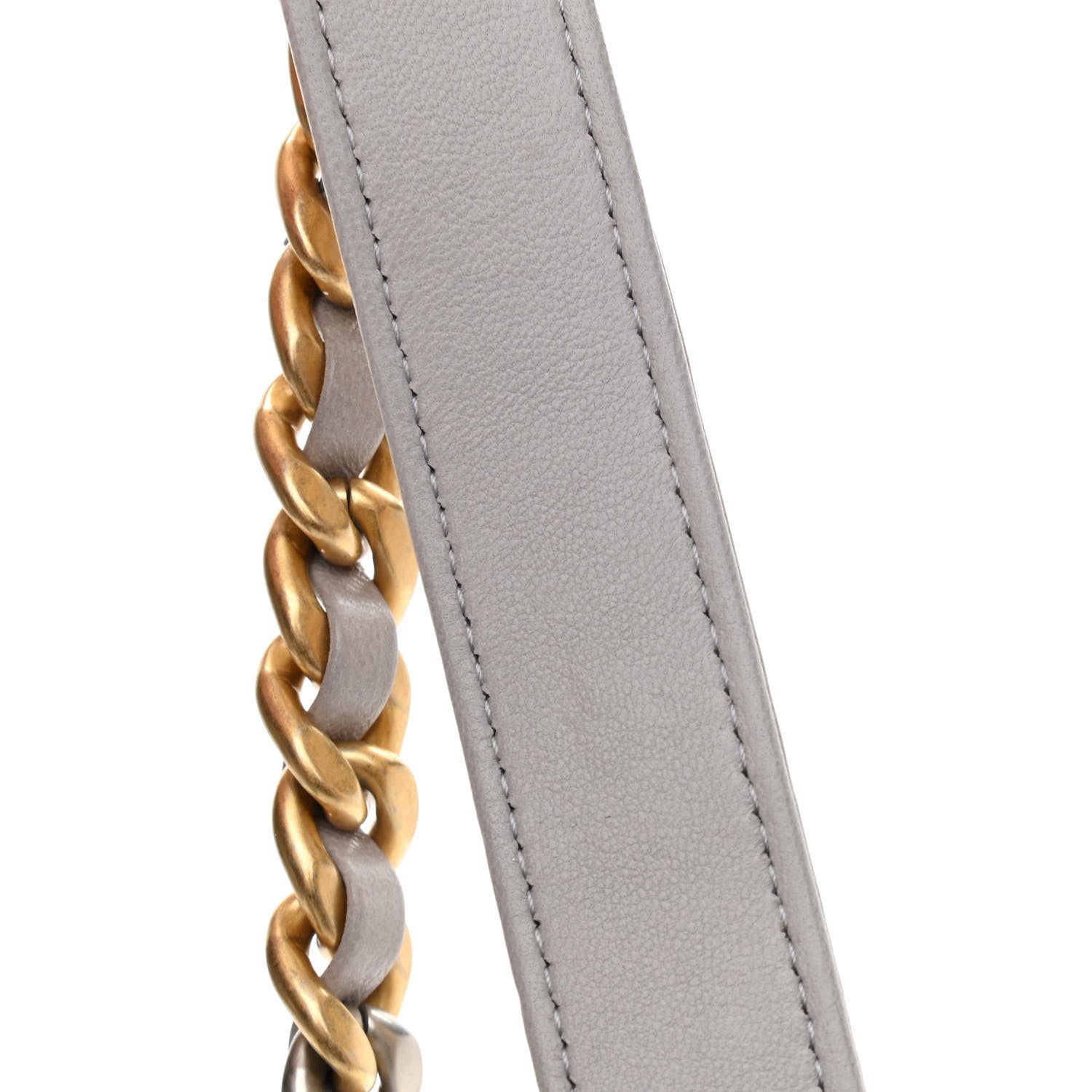 Chanel Lambskin Quilted Chanel 19 Wallet On Chain WOC Grey 12 of 13