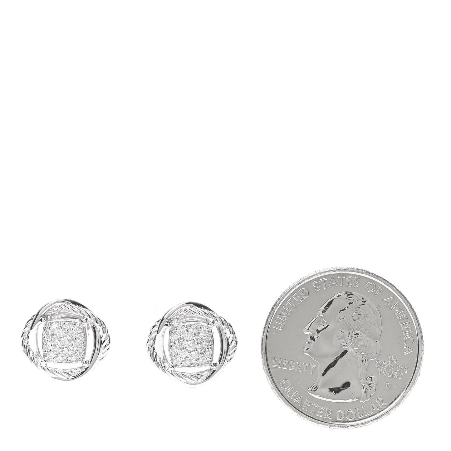 Sterling Silver Diamond 13mm Infinity Earrings