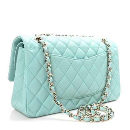 Chanel Caviar Quilted Medium Double Flap Light Blue 3 of 10