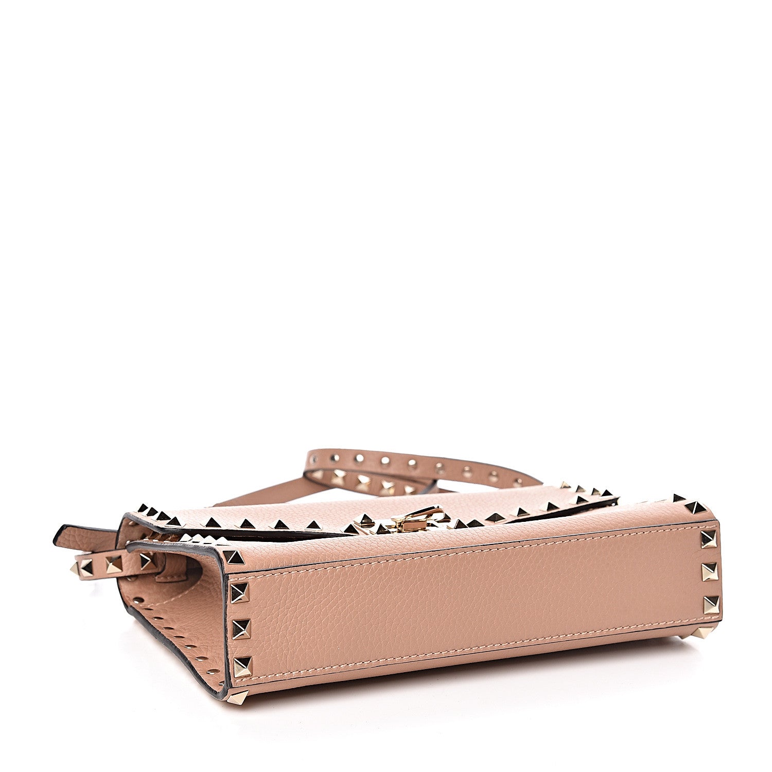 Valentino Garavani Pebbled Calfskin Medium Rockstud Flip Lock Crossbody Bag Skin Sorbet 4 of 9