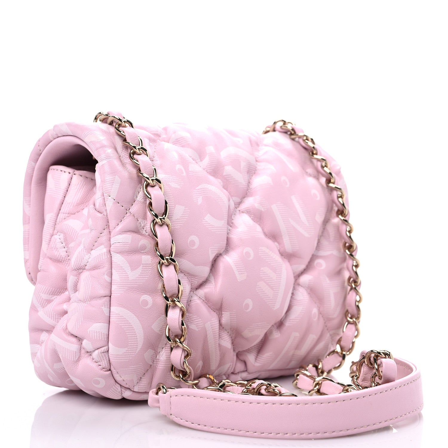 Chanel Printed Lambskin Quilted CC Mini Flap Pink 3 of 10