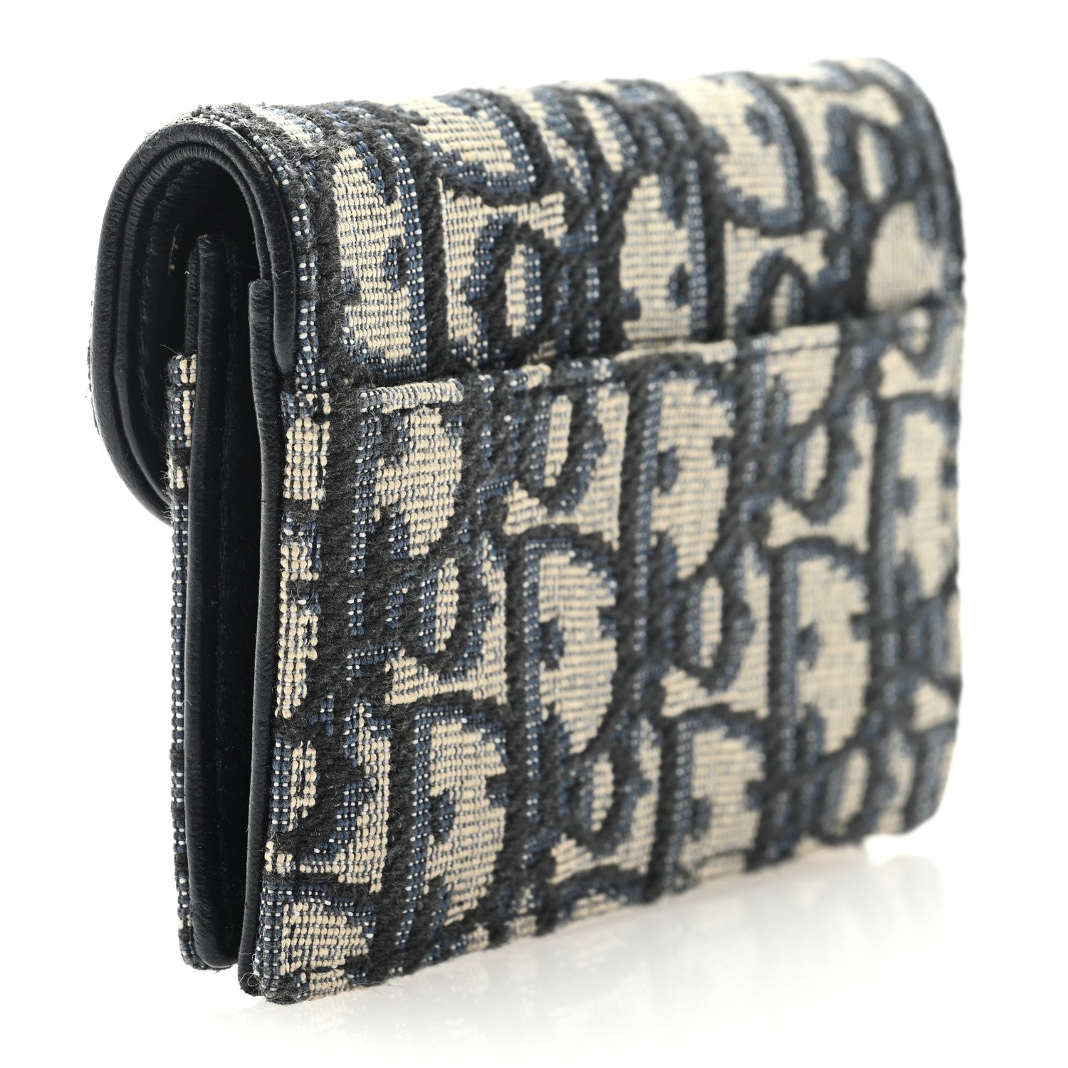 Christian Dior Oblique Saddle Card Holder Blue 3 of 6