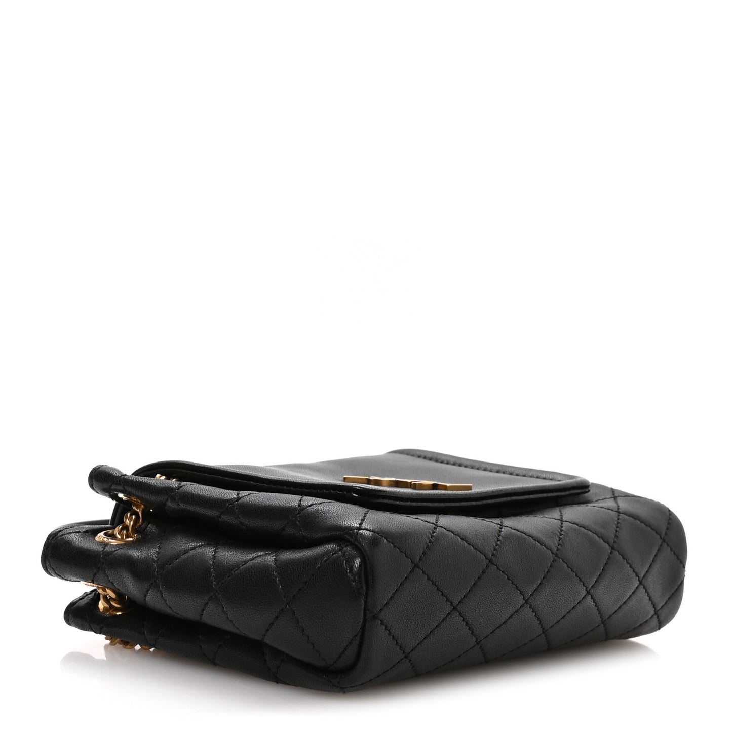 Lambskin Quilted Monogram Mini Nolita Black