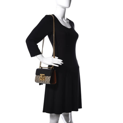 Gucci GG Supreme Monogram Calfskin Small Padlock Shoulder Bag Beige Black Cuir 2 of 13