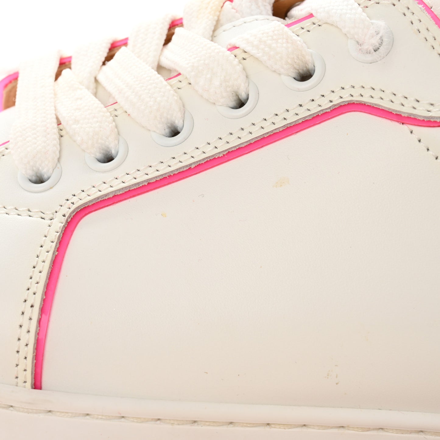 Calfskin Vieira Spikes Flat Sneakers 38 Bianco Rose