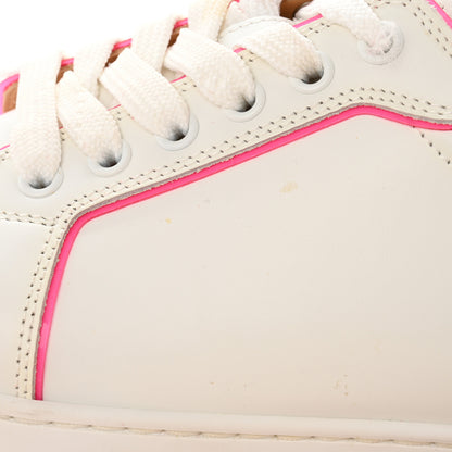 Christian Louboutin Calfskin Vieira Spikes Flat Sneakers 38 Bianco Rose 8 of 13