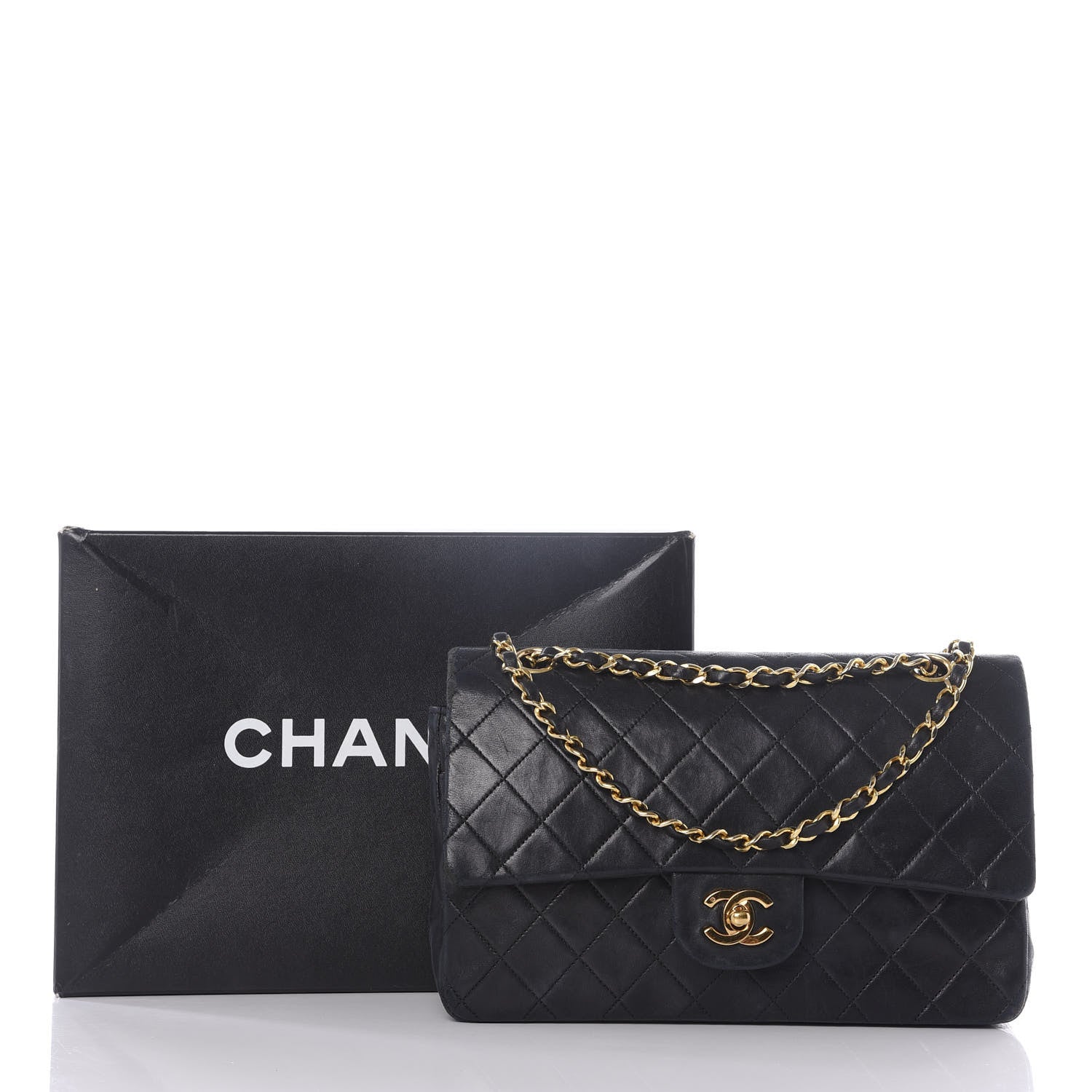 Chanel Lambskin Quilted Medium Double Flap Black 12 of 12
