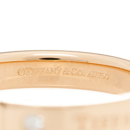 Tiffany 18K Rose Gold Diamond 4mm Logo Band Ring 61 9.5 3 of 3