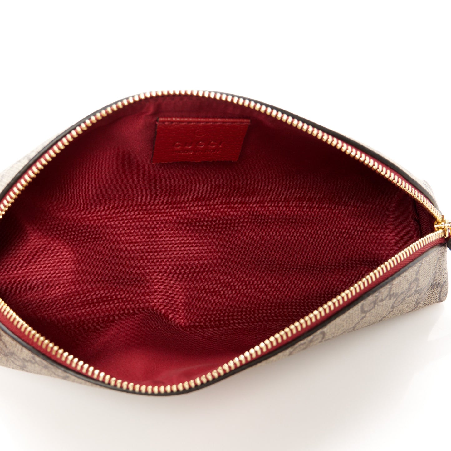 GG Supreme Monogram Cat Pencil Case Beige Ebony