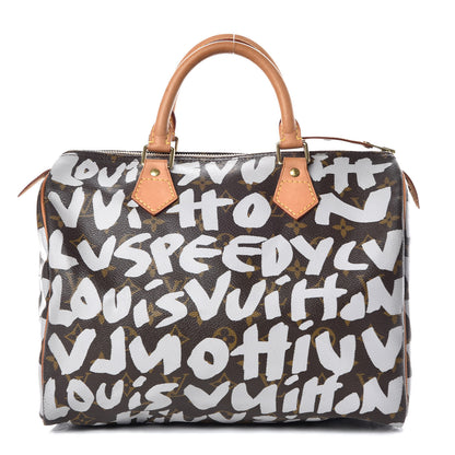 Louis Vuitton Monogram Graffiti Speedy 30 Silver 1 of 9