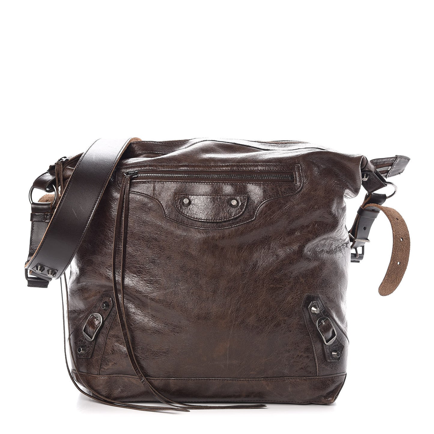 Chevre Classic Silver Hardware Mens Day Messenger Brown