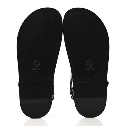 Chanel Lambskin Velcro Dad Sandals 37 Black 4 of 4