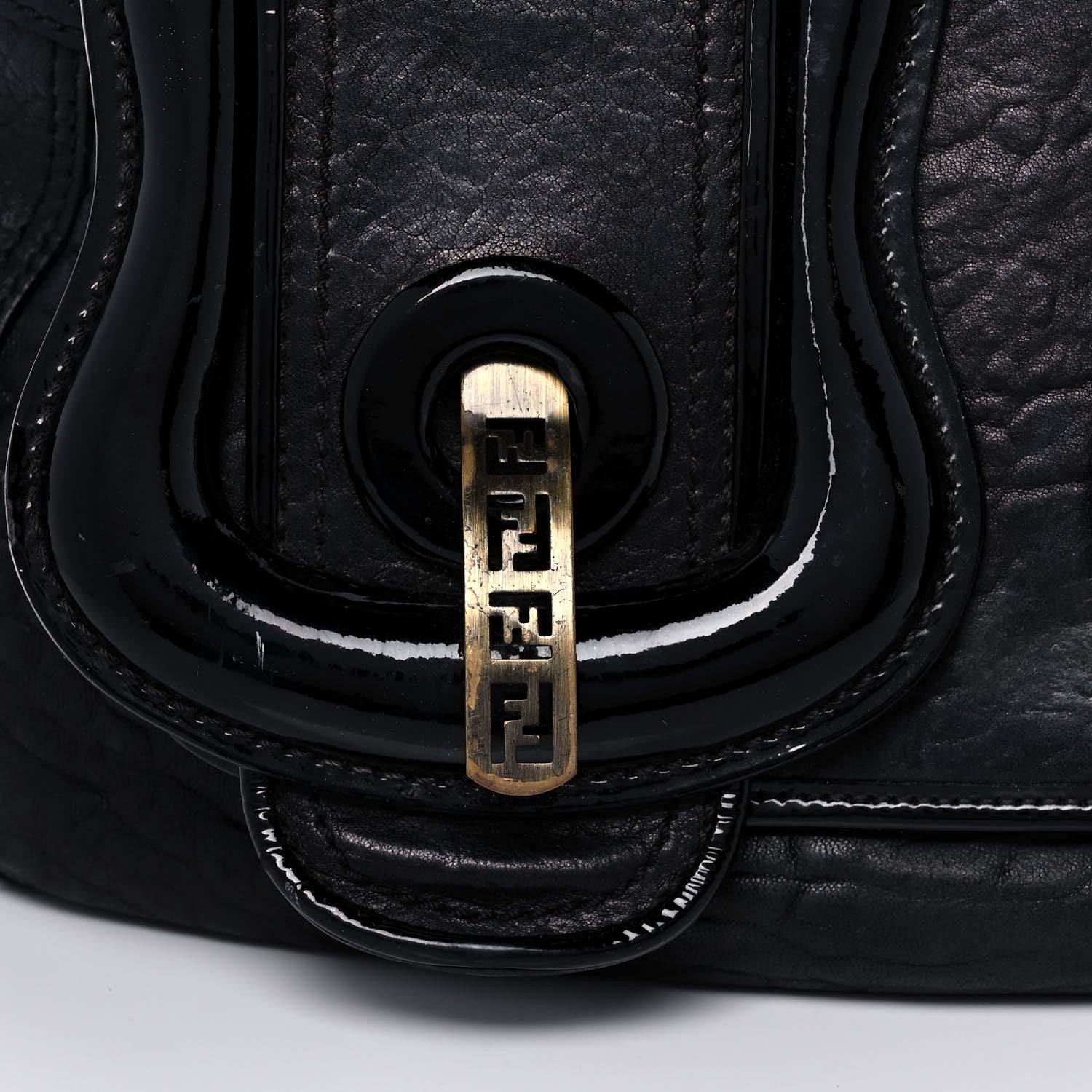 Fendi Nappa Patent B Bag Black 8 of 14