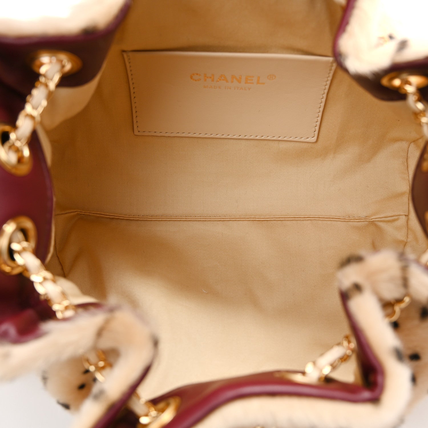 Chanel Pony Hair Mini Chanel 25 Handbag Beige Black 5 of 11