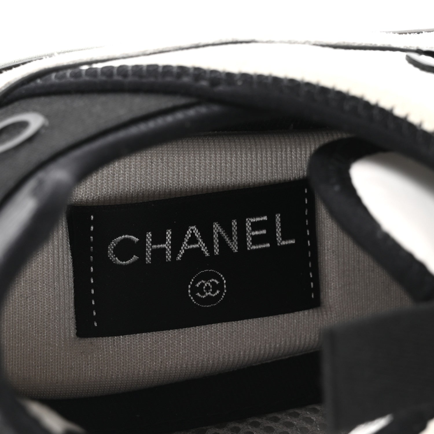Chanel Fabric Suede Calfskin CC Sneakers 40 White Light Grey 8 of 10
