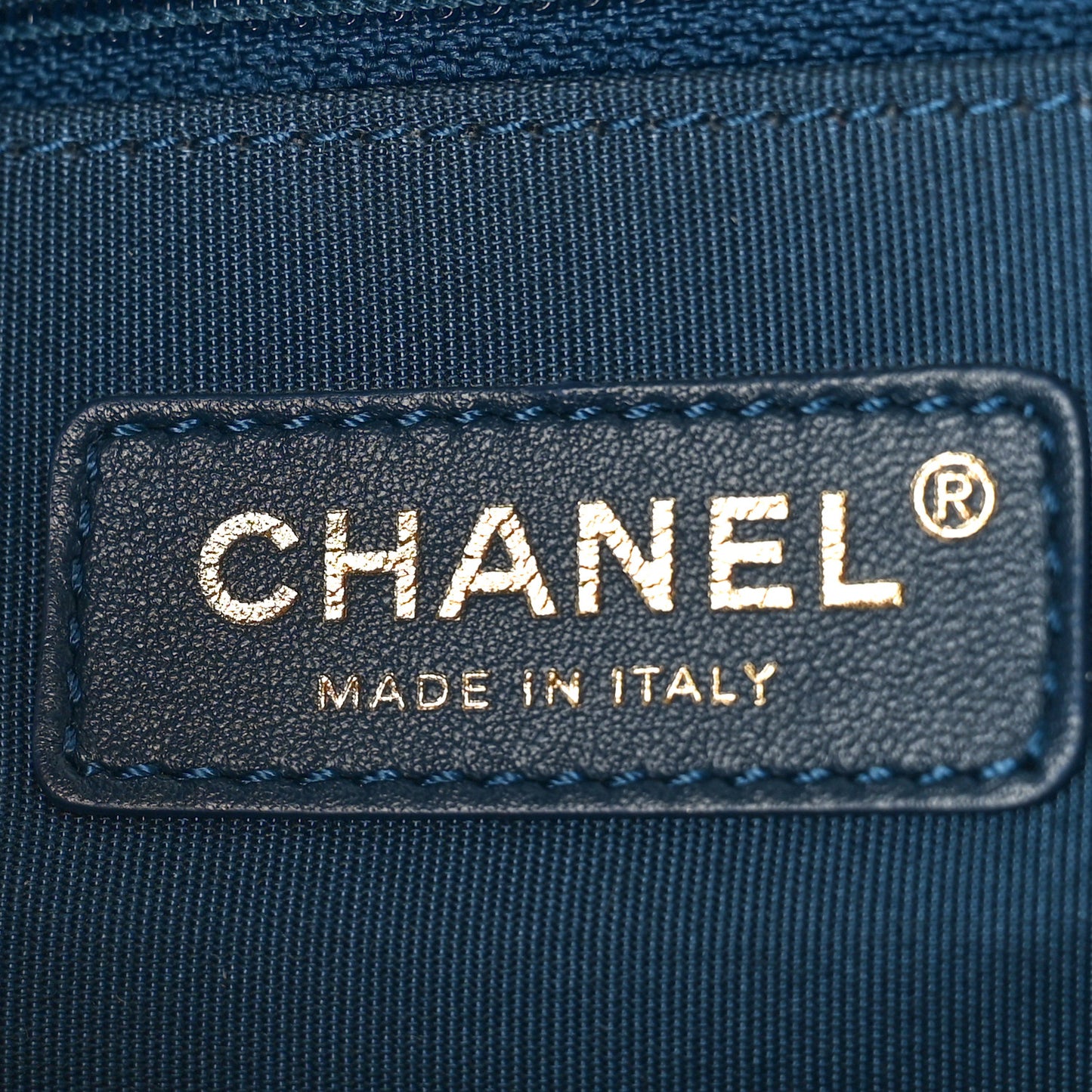 Caviar Quilted Large Studded Flap Blue