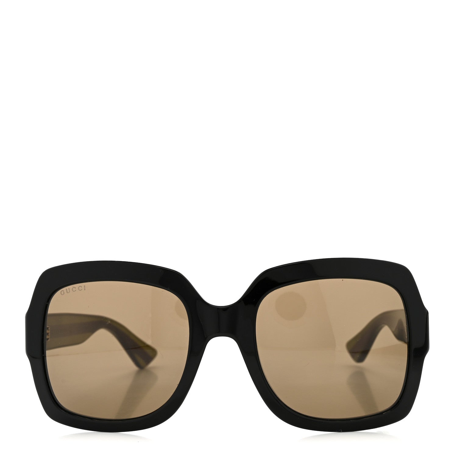 Gucci Acetate Square Frame Web Glitter Sunglasses GG0036S Black Green 2 of 6