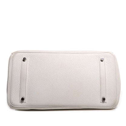 Hermes Taurillon Clemence Birkin 35 White 21 of 28