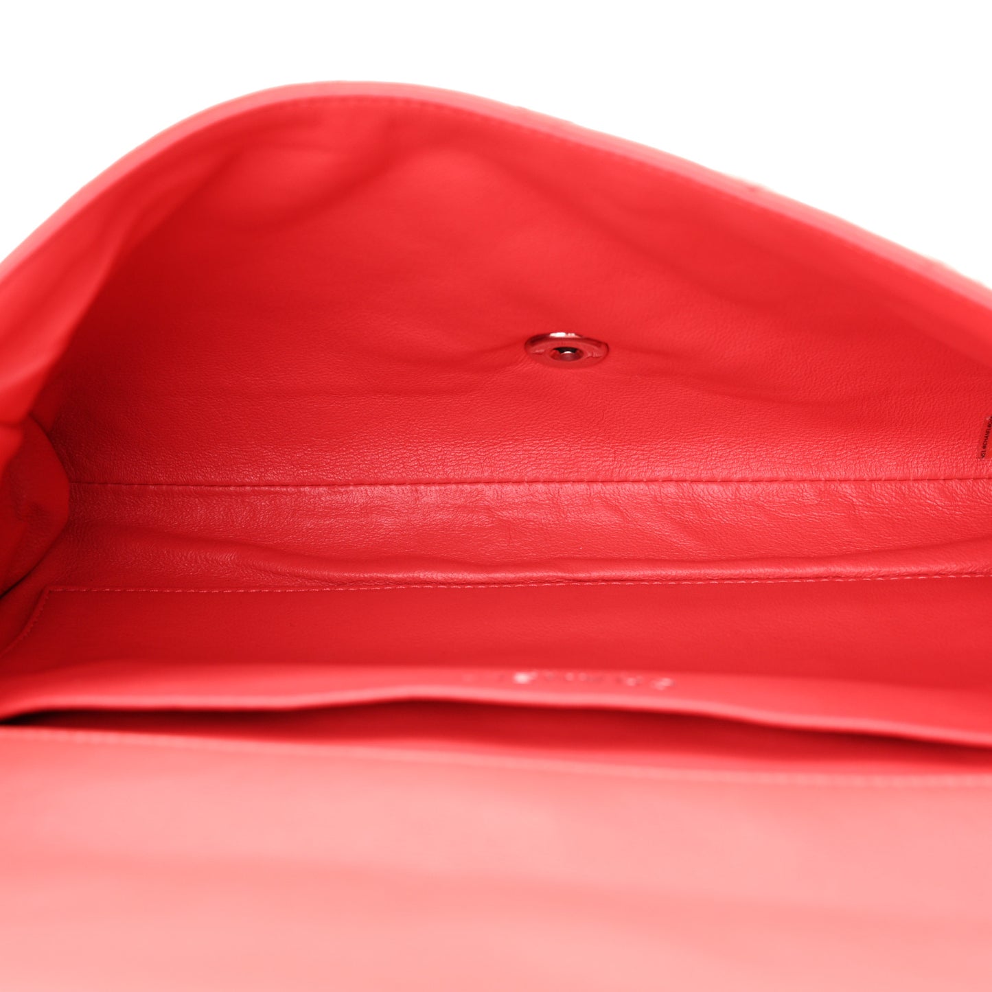 Patent Quilted Clutch With Chain Flap Fuchsia