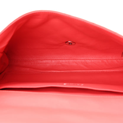Chanel Patent Quilted Clutch With Chain Flap Fuchsia 5 of 10